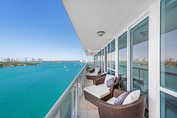 Fototapeta na wymiar View from apartment condo in Miami Beach Florida