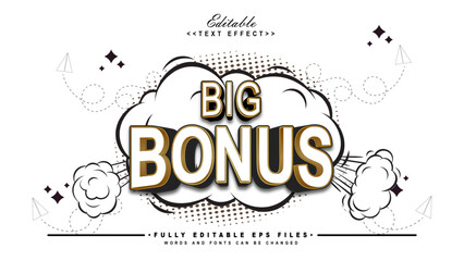 editable big bonus text effect.typhography logo