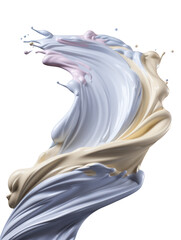 Colorful Studio splashes of yogurt or paint on Isolated Background