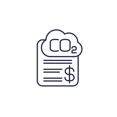 Obraz premium carbon credit line icon on white