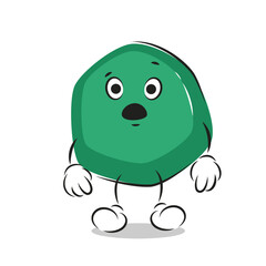 Surprised cute abstract cartoon character. Shocked emoticon simple form. Mascot expressing emotions. Vector illustration.