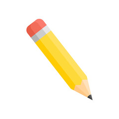 wooden pencil flat design vector illustration isolated on white background. vector education illustration, stationery drawing tool isolated - sketch sign symbol