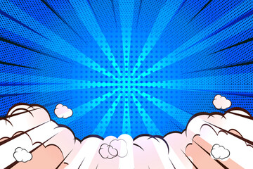 pop art comic book retro red and yellow background. dot pattern and gradient vintage effects. 