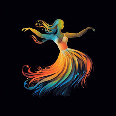 dancing girl in the night