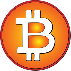 High-quality Bitcoin logo, handcrafted from an original illustration in PNG format. Download now for your editing and design projects.