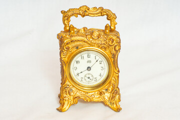 Antique Victorian Art Nouveau Gold Gilded Jennings Brothers Clock Center Rule Of Thirds