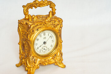 Antique Victorian Art Nouveau Gold Gilded Jennings Brothers Clock Left Rule Of Thirds