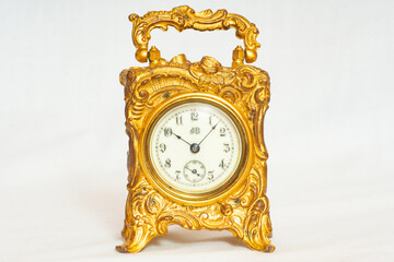 Centered Victorian Art Nouveau Gold Gilded Jennings Brothers Clock