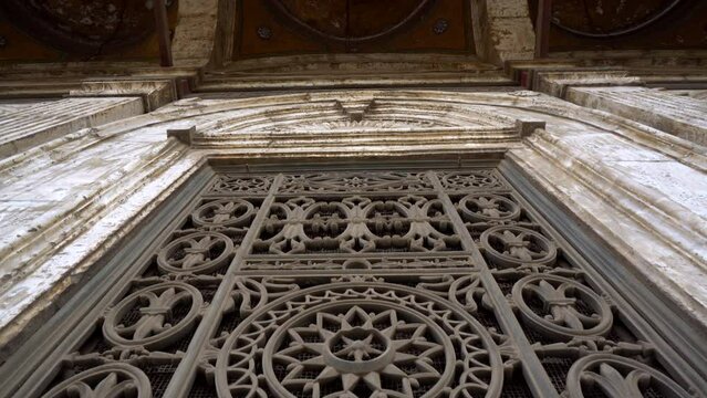 Cairo, Egypt Muhummad Ali mosque interior details ceiling and window design with islamic geometric pattern