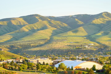 Landscape of Idaho state University campus and city Pocatello in the state of Idaho	