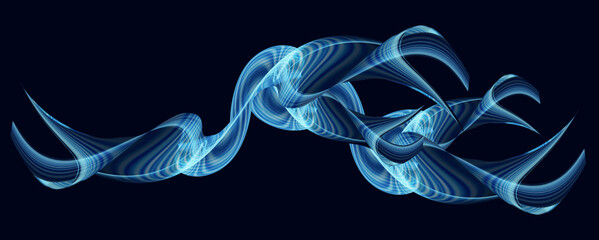 Beautiful digital blue flow modern decorative illustration