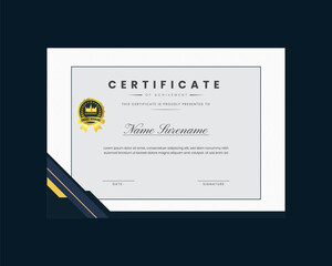 Modern design certificate template with simple elegant and luxurious in horizontal a4 size
