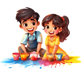 Capture the vibrant moments of Diwali through its powder play celebration. These visuals convey the vivacity and joy of the festival.