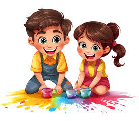 Join the colorful Diwali festival celebration with an exciting powder play, adding a vibrant touch to the festivities.