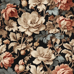 Timeless Elegance: Antique Floral Vintage Wallpaper Seamless Pattern