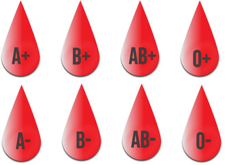 Blood type group on transparent background Blood transfusion Donor Day