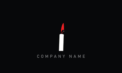 candle logo design with burning flame
