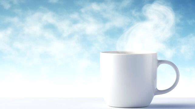 Enhance your morning coffee marketing with this image of rising steam from a coffee cup, signifying a fresh and aromatic brew.