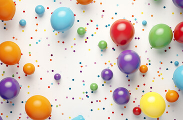 A delightful assortment of colorful balloons, perfect for adding a touch of joy to any backdrop or artwork on white background. Generative AI.