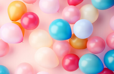 Fototapeta na wymiar A delightful assortment of colorful balloons, perfect for adding a touch of joy to any backdrop or artwork. Generative AI.