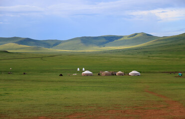 The Mongolian steppe near Ulaanbaatar