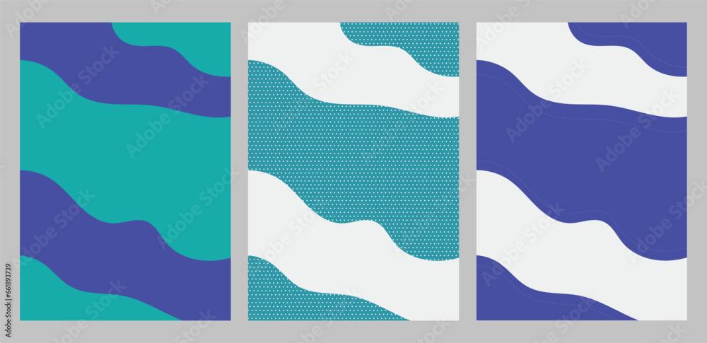 Wall mural minimalist abstract background.doodle wavy curve trendy texture pattern vector illustration.