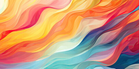 Flowing shapes in gradient summer colors - obrazy, fototapety, plakaty