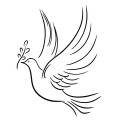 Dove with twig, peace symbol