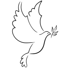 Dove with twig, peace symbol