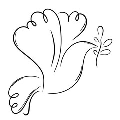 Dove with twig, peace symbol