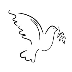 Dove with twig, peace symbol