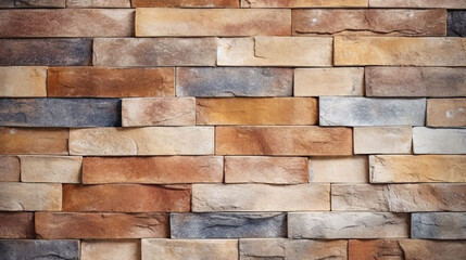 Brick wall with rough textured in bright neutral color, rustic and modern style brick wall background.