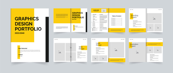 Modern Graphics design portfolio template or portfolio layout design or portfolio brochure design