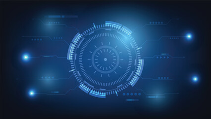 Hi tech circle digital HUD screen for modern graphic design. futuristic technology background concept
