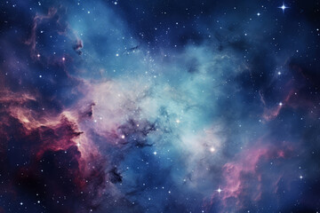 Celestial background in mesmerizing colors and patterns of a nebula in outer space. Generative AI