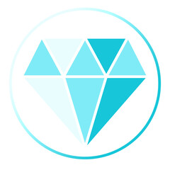 blue diamond circle frame icon