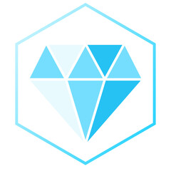 blue diamond hexagon frame icon