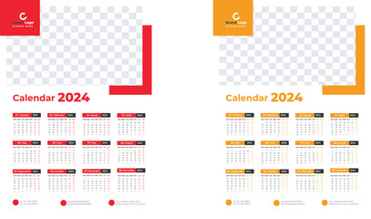 1 pages Wall Calendar 2024 Template