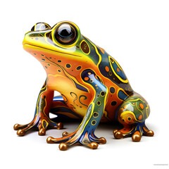 colourful frog on white background