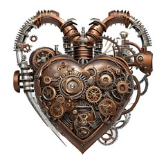 Fototapeta na wymiar A steampunk heart on an isolated background.