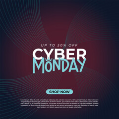 High-Tech Cyber Monday Sale: 80s Vector Promo Template for Online Retail Marketing
