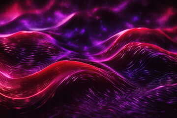Abstract glowing red purple dark colors gradient wave background. ai generative