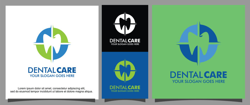 Dental care logo design template
