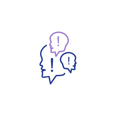 Command bubble line icon. Command sign. Instruction symbol. Quality design elements. Editable Stroke line style people head bubble icon. vector