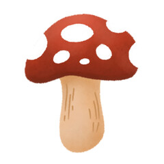 Mushroom autumn decoration clipart