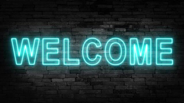 Black background welcome text animation. Cool welcome text animation perfect for an opening something animation or for a welcome greeting.