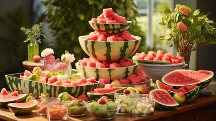 Fototapeta premium watermelon and table decoration