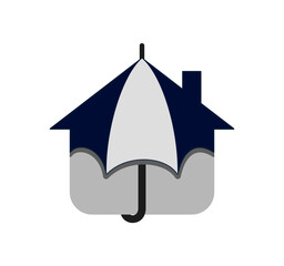 The logo is an umbrella-shaped house