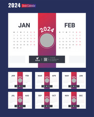 Desk Calendar 2024 Template Design