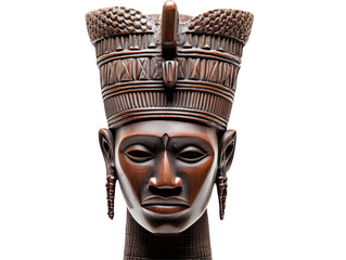 African Bronze Benin Head - obrazy, fototapety, plakaty